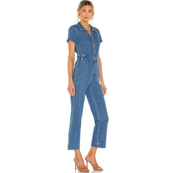 SHOW ME YOUR MUMU Emery Jumpsuit French Blue Women’s Size Small - Picture 2 of 7